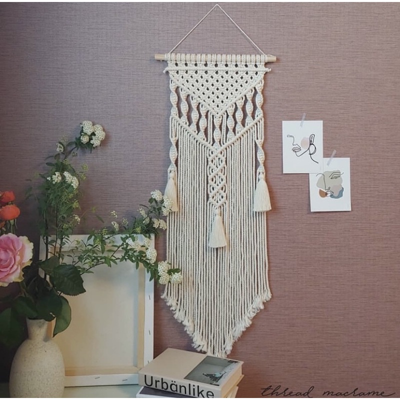 Mành treo tường trang trí Macrame handmade.