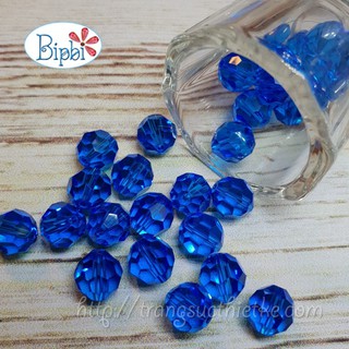 10 viên pha lê Tiệp 8mm xanh biển
