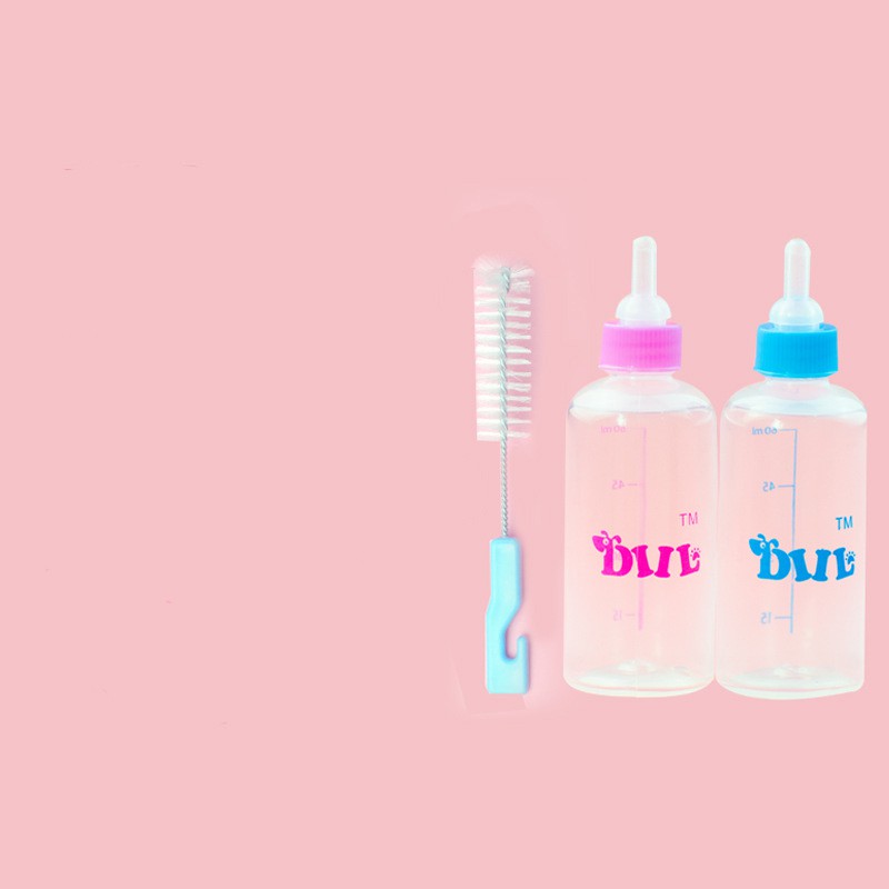 bình ti sữa cho chó mèo con cloại 60ml -150ml kèm cọ rửa bình