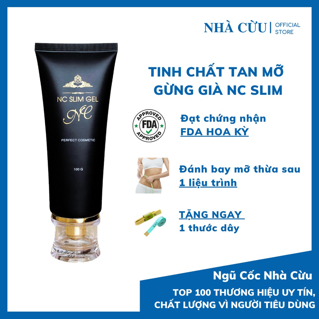 Gel tan mỡ bụng, giảm mỡ bụng sau sinh NC SLIM x 10 công dụng, chiết xuất tinh chất gừng già – Giảm mỡ bụng cấp tốc