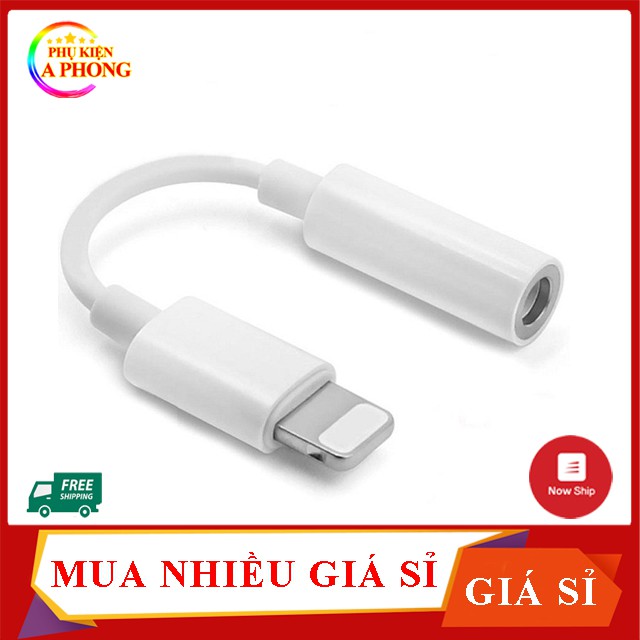 Cáp Chuyển Đổi iPhone Lightning Sang 3.5mm Jack Chuyển Đổi Chân Sạc Thành Chân Tai Nghe 3.5mm kết nối bluetooth (1 Cổng)