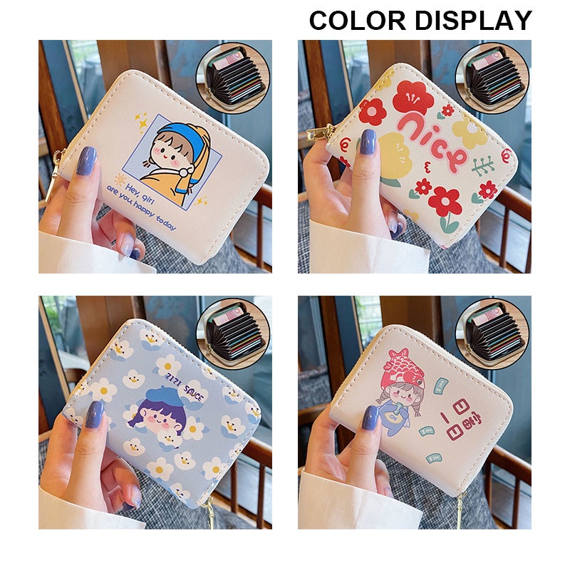 Ví đựng thẻ YADOU dành cho phụ nữ họa tiết hoạt hình dễ thương kiểu Nhật Bản