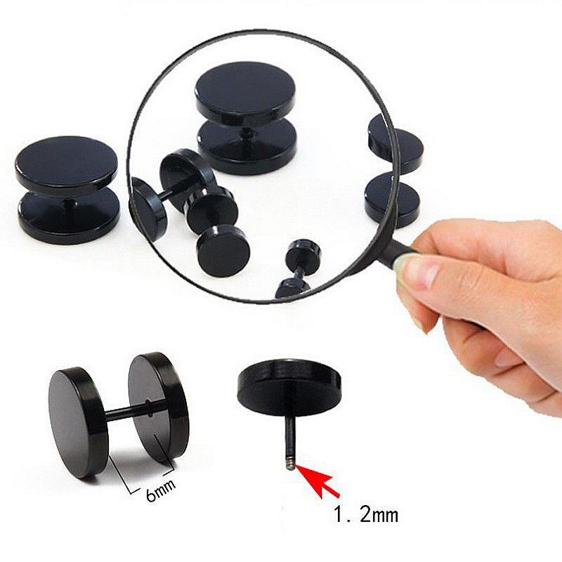 Bông Tai Nam  Nữ Khuyên Tai hàn quốc titan nút tròn đen 2 đầu Phong Cách Hàn Quốc phụ kiện unisex