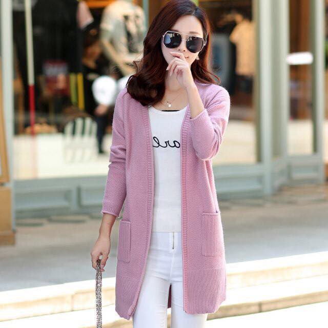 Áo khoác len cardigan lông cừu dáng dài - Loại 1 | BigBuy360 - bigbuy360.vn