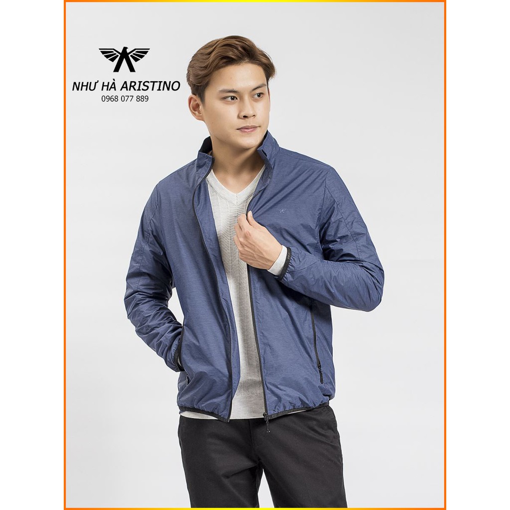 Áo Khooác Cổ Bẻ Aristino AJK007w8 Màu Xanh Tím Than Reguolar có XL/XXL