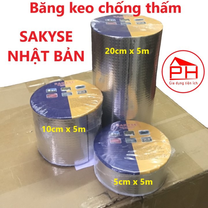 Băng keo chống thấm Nhật Bản SAKYSE (Khổ 5cm x 5m) Siêu dính, dùng trên mọi vật liệu, chống chịu mọi thời tiết