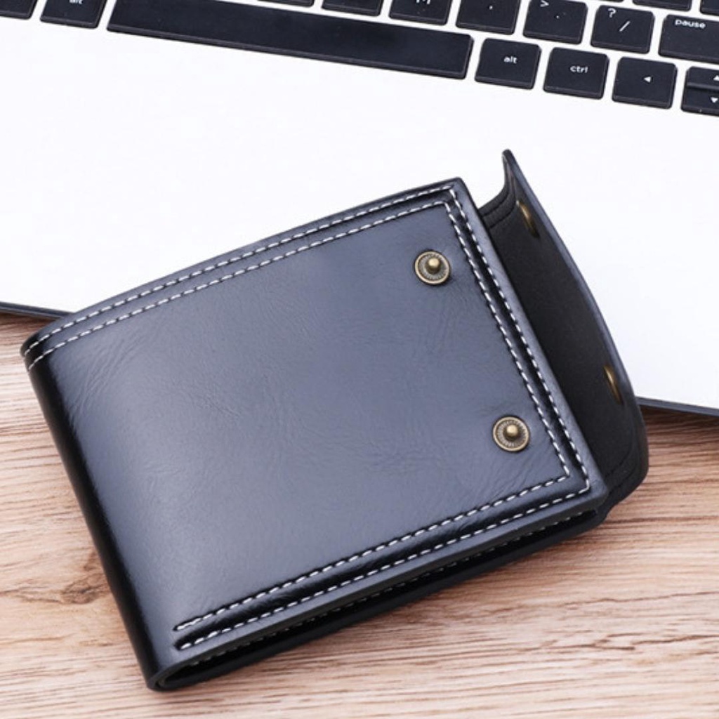 Ví Bóp Da Nam Mini Dáng Ngang Classic Nhỏ Gọn Nhiều Ngăn Đựng Thẻ Đựng Tiền Có Cúc Bấm - O My Bag