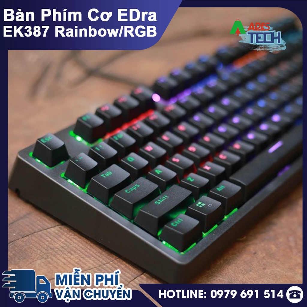 Bàn Phím Cơ EDRA EK387 V2 / Rainbow | Bàn Phím Cơ USB Huano Switch