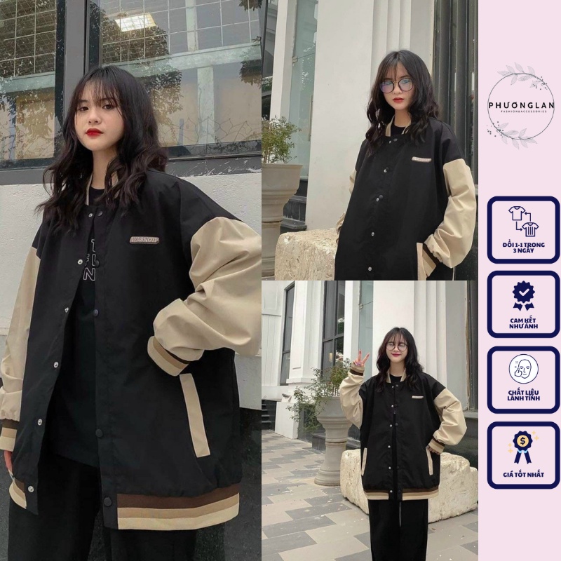 Áo bomber  Áo khoác jacket raglan form rộng unisex nam nữ PHULA style Hàn Quốc Ulzzang mặc tone dáng