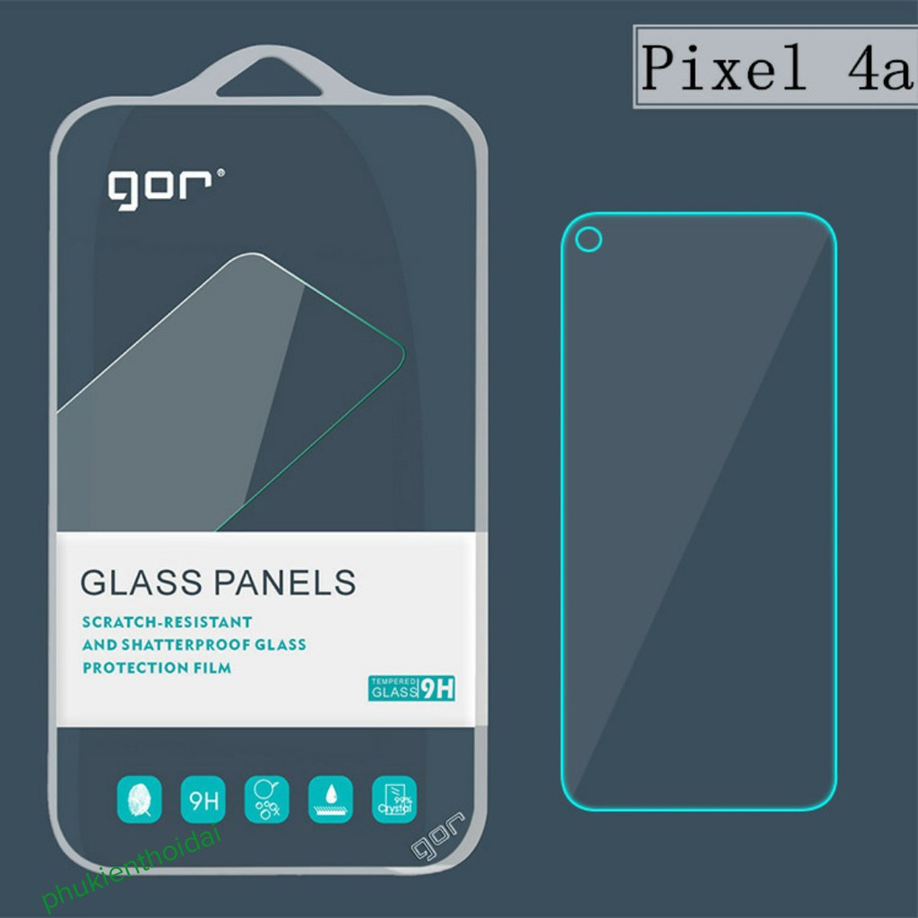 Cường lực Pixel 4A hiệu Gor trong suốt trơn mượt ( tặng keo mép )