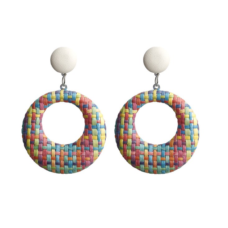 Khuyên tai boho retro handmad tết sợi hợp kim xk22