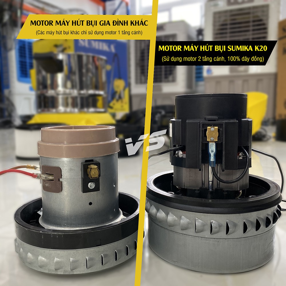 Máy hút bụi gia đình Sumika K20 - hút bụi, hút nước, motor 100% lõi đồng Italy, lọc HEPA | BigBuy360 - bigbuy360.vn