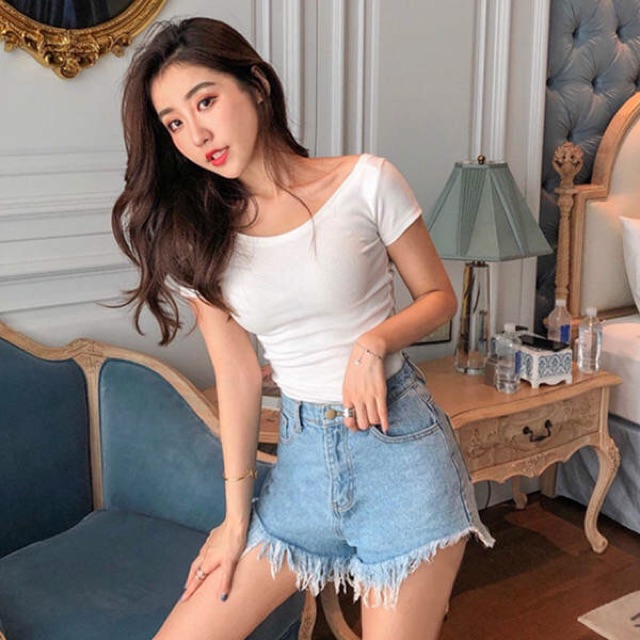 Áo croptop nữ lưng sâu hot chất cotton cá tính