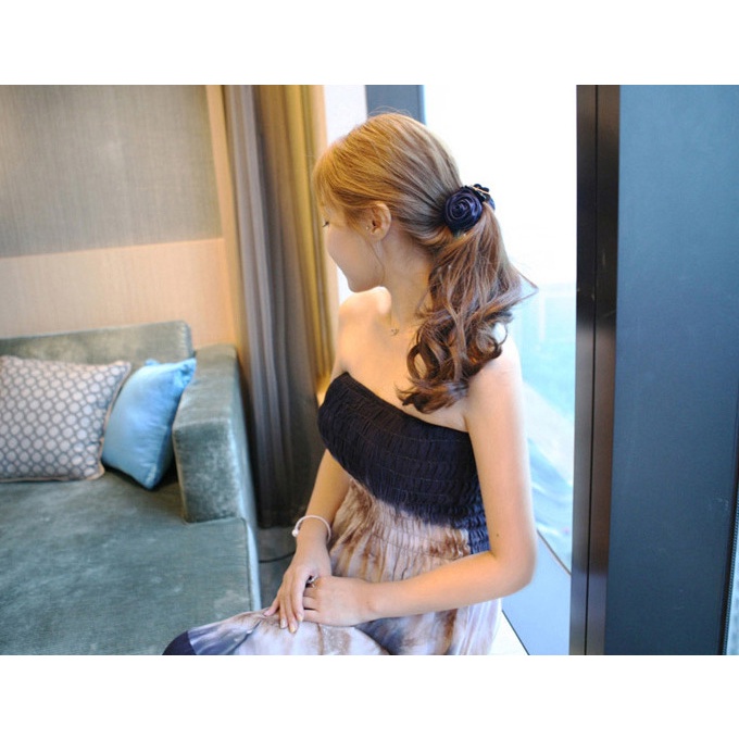 Kẹp Tóc Vải Hàn Quốc Bông Hoa Hồng handmade cao cấp - Kẹp tóc bé gái đuôi ngựa hot trend - Phụ kiện thời trang