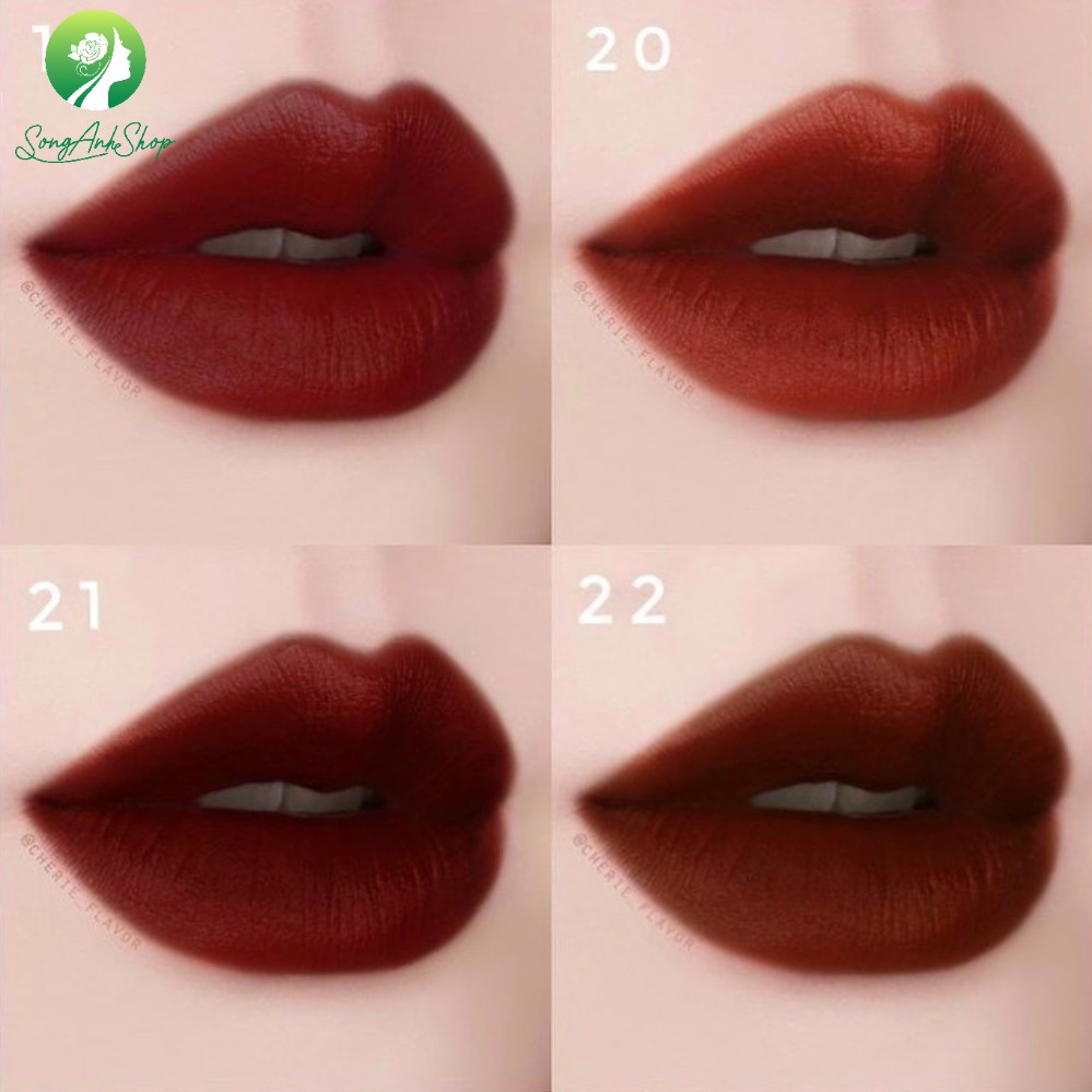 (NEW 2021) Son kem lì Merzy Heritage Velvet Tint #21 đỏ nâu