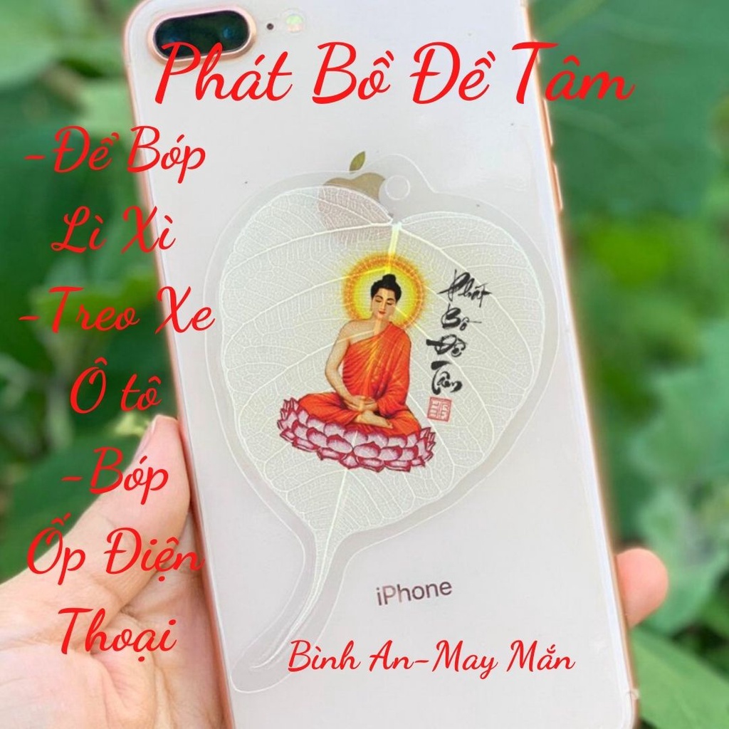 Lá Bồ Đề Bình an - Hình Phật Thích ca (Cầu Bình An – Tài Lộc – May mắn, Hàng loại 1) - Quà Tặng Ý Nghĩa