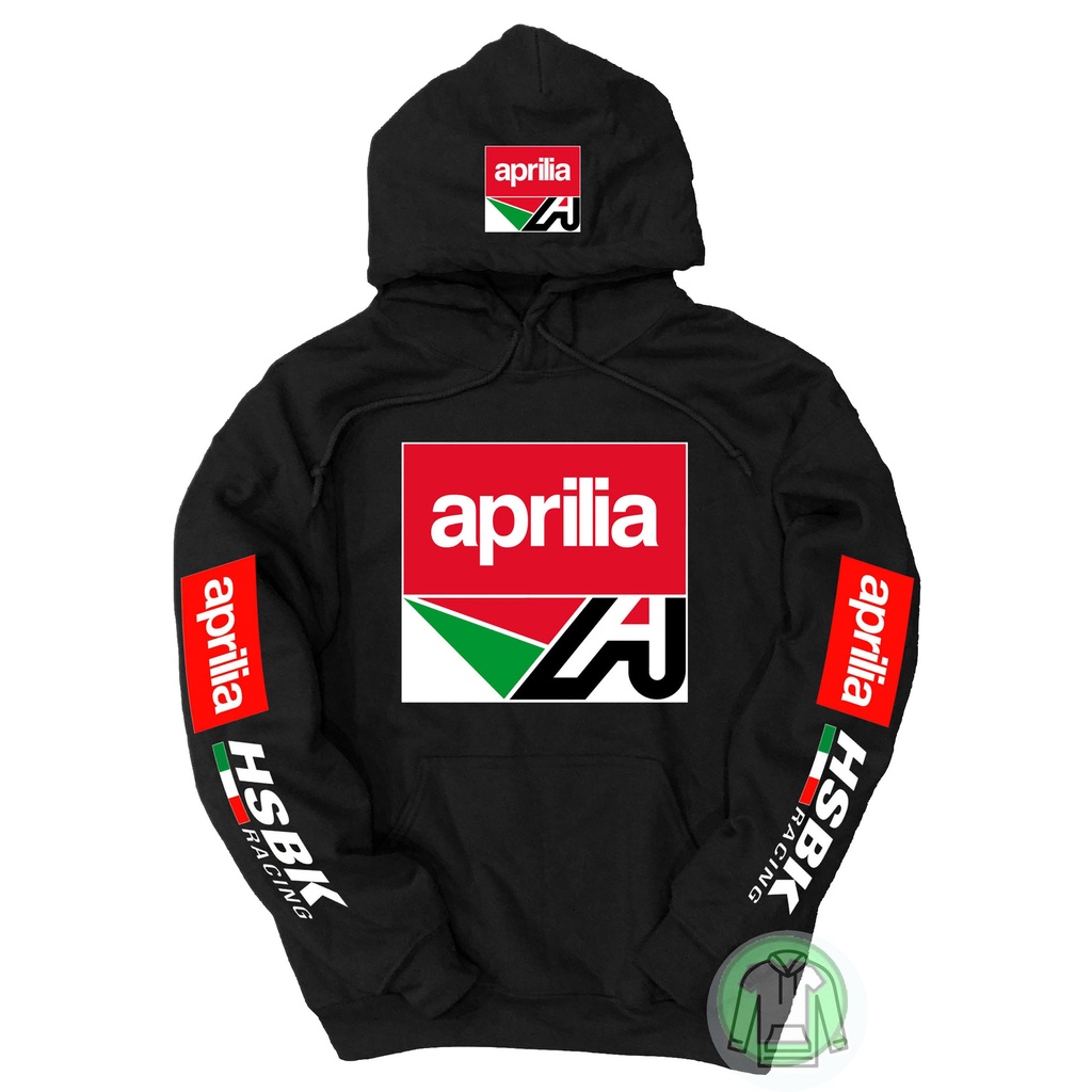 Áo Hoodie màu đen Aprilia HSBK Racing