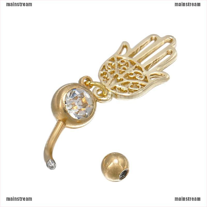 Khuyên bụng hình bàn tay dáng dài cá tính | BigBuy360 - bigbuy360.vn