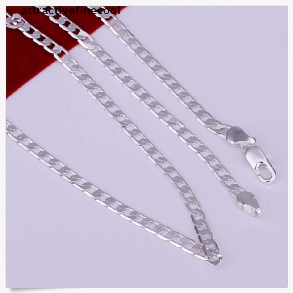 Vòng cổ Mạ Bạc 925 Dạng Xích Phẳng 4MM Cho Nam