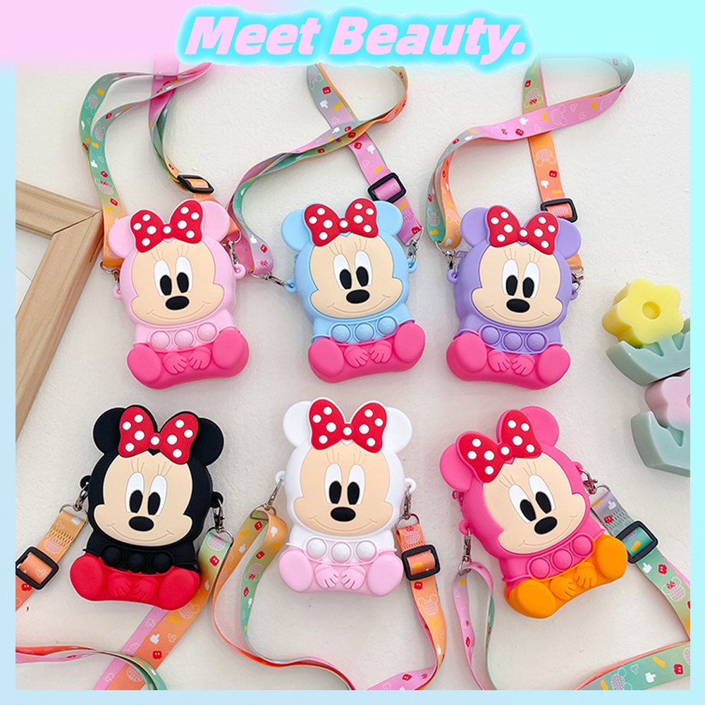Pop It Đồ Chơi Túi Xách Đeo Chéo Vai Giảm Căng Thẳng Hình Minnie KT Dễ Thương Cho Bé Gái