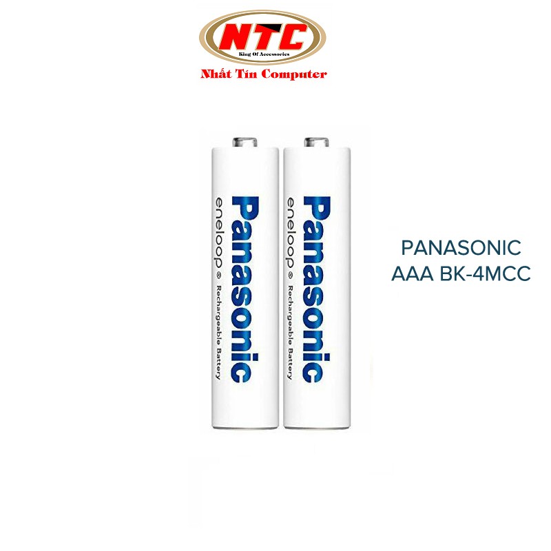 Combo pin sạc AAA Panasonic 750mAh BK-4MCC loại rời - tiếng Nhật (Trắng)