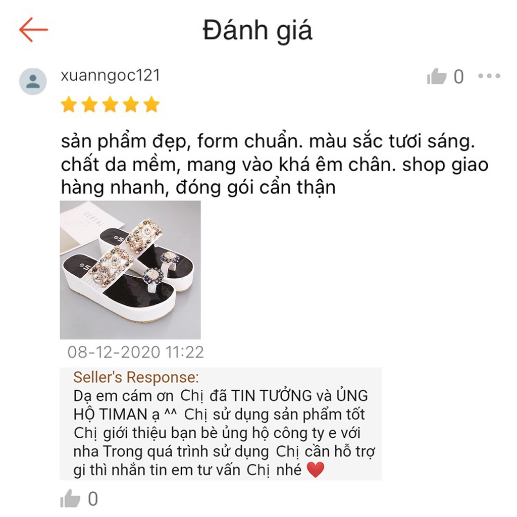 Dép nữ đính đá, dép xỏ ngón TIMAN PH51 phong cách sang trọng bảo hành 1 năm