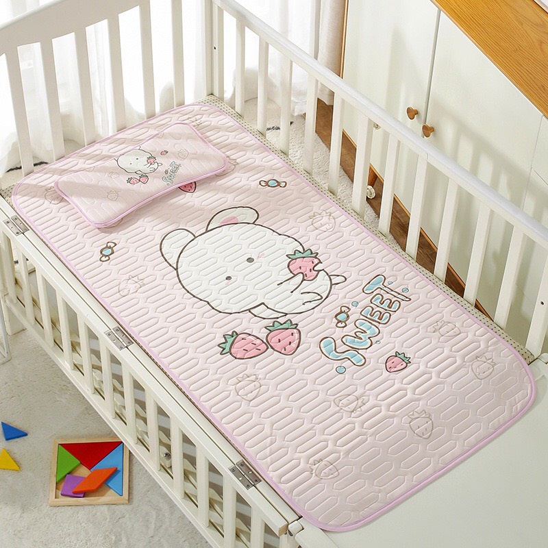 Bộ chiếu điều hòa cao su non kèm gối cao cấp cho bé