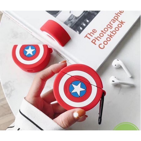 Vỏ bọc tai nghe silicon Airpods 1 2 CAPTION AMERICAN cho hộp sạc tai nghe Bluetooth Airpod 2 ĐỘI TRƯỞNG MỸ