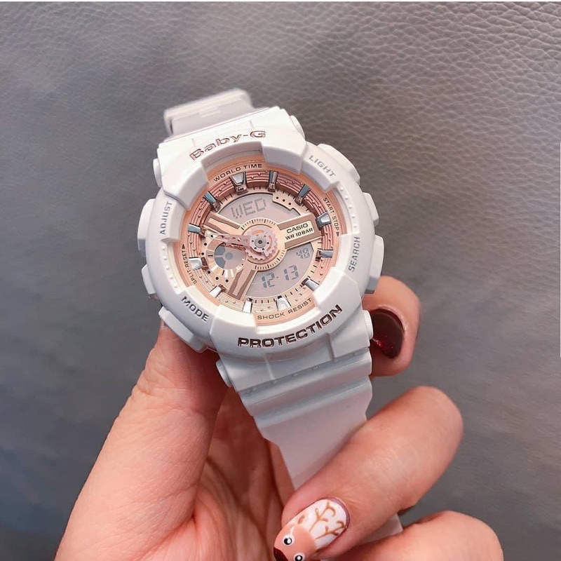Đồng hồ nữ kim điện tử dịu dàng Casio baby-G BA-110-7A1 - kích thước 46,3×43,4×15,8mm