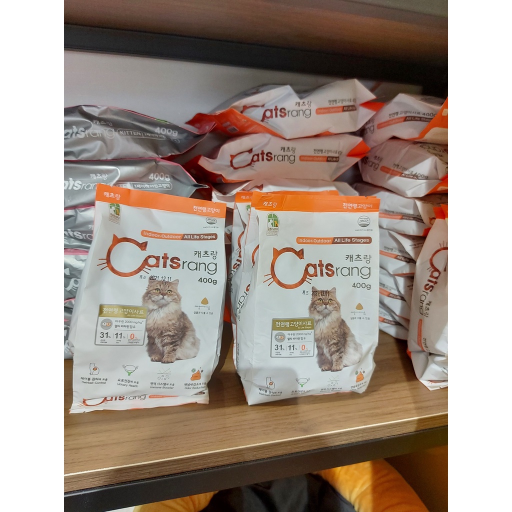 Thức ăn hạt Catsrang cho mèo con và mèo lớn - Gói 400gram