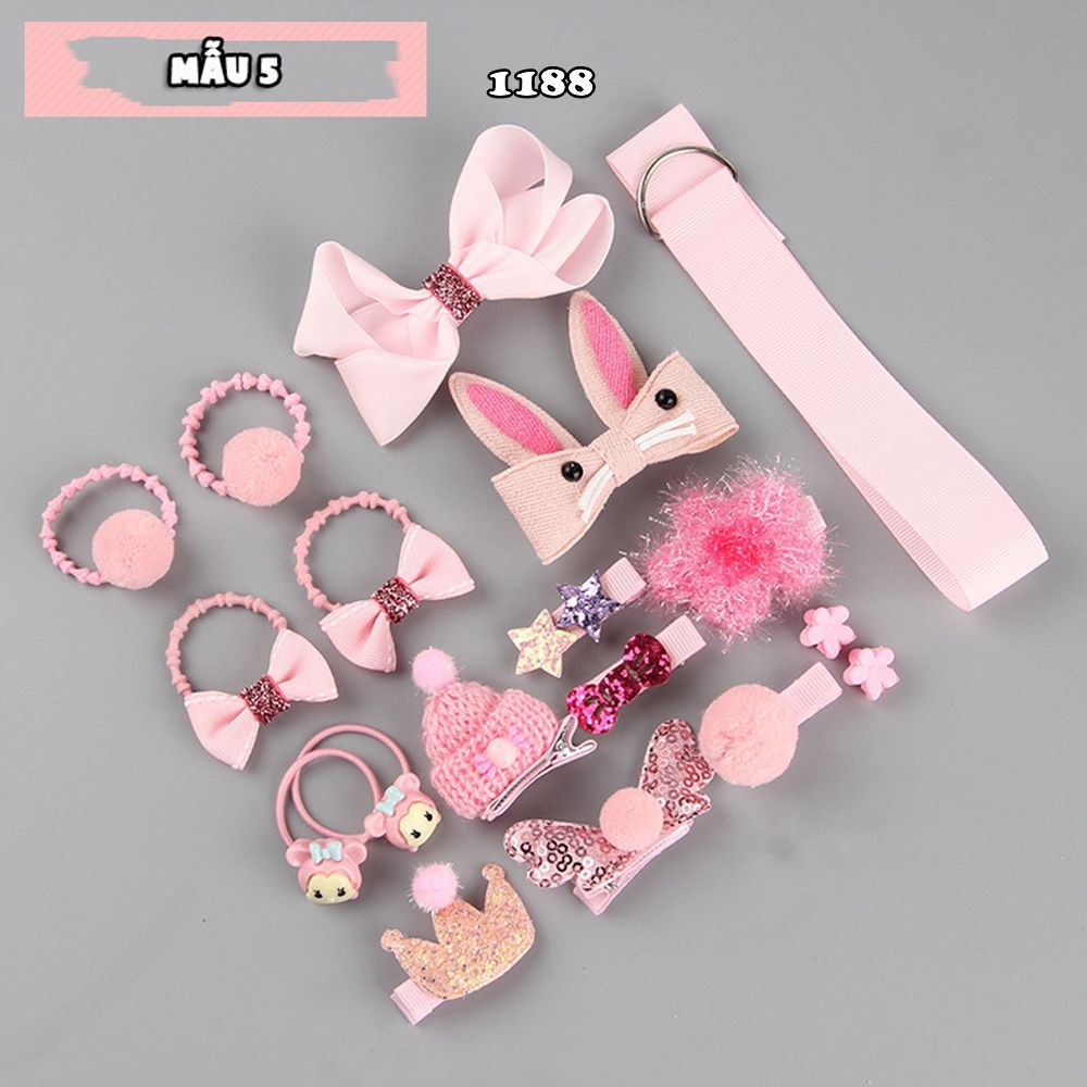 SET 18 BUỘC TÓC - KẸP TÓC HÀN QUỐC NHIỀU MẪU SÀNH ĐIỆU AH1188