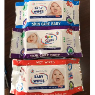 Khăn ướt baby wipes 80g (màu ngẫu nhiên)