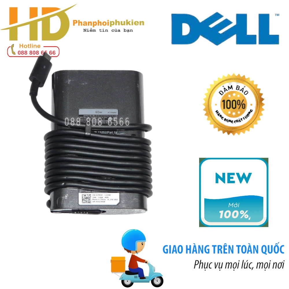 Sạc dành cho Laptop Dell Latitude 5480 5490 Type-C 65W - Hàng Nhập khẩu