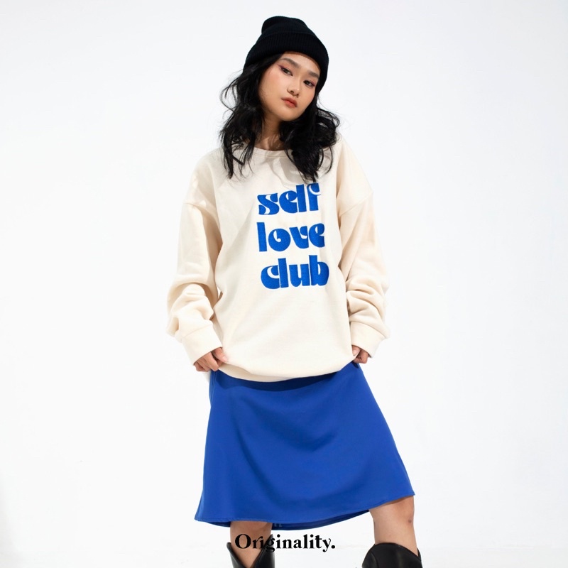 ÁO NỈ THUN TAY DÀI THÊU CHỮ - SELFLOVECLUB SWEATER