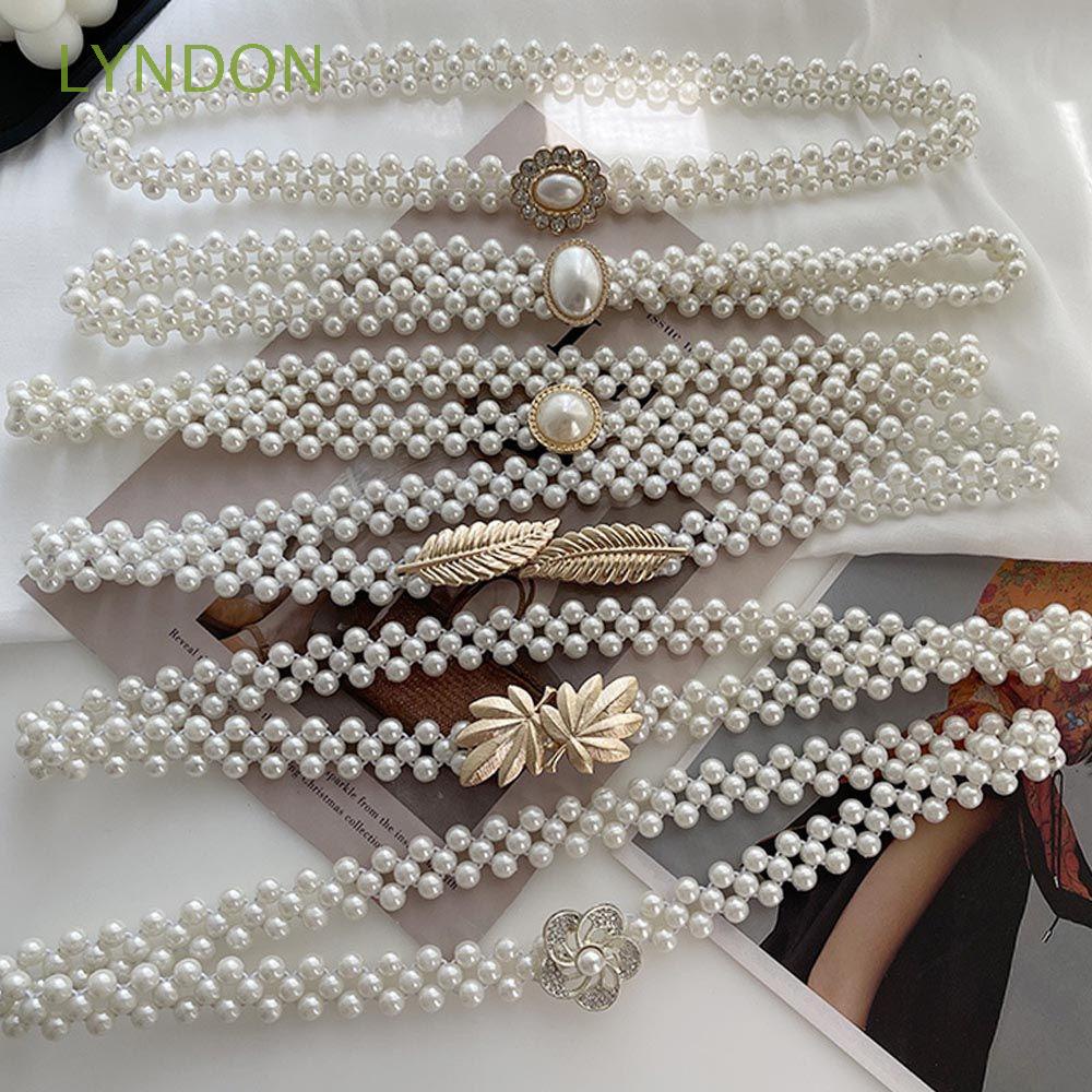 Dây Nịt Co Giãn Đính Ngọc Trai Xinh Xắn Cho Nữ