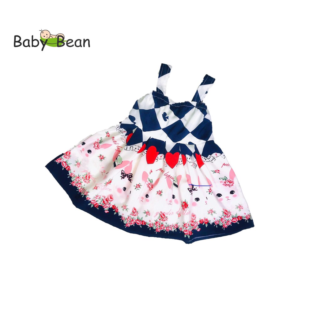 [MÃ THƯƠNG HIỆU YÊU THÍCH Voucher giảm 10%] Đầm Lụa Bản Dây thời trang Hè bé gái BabyBean