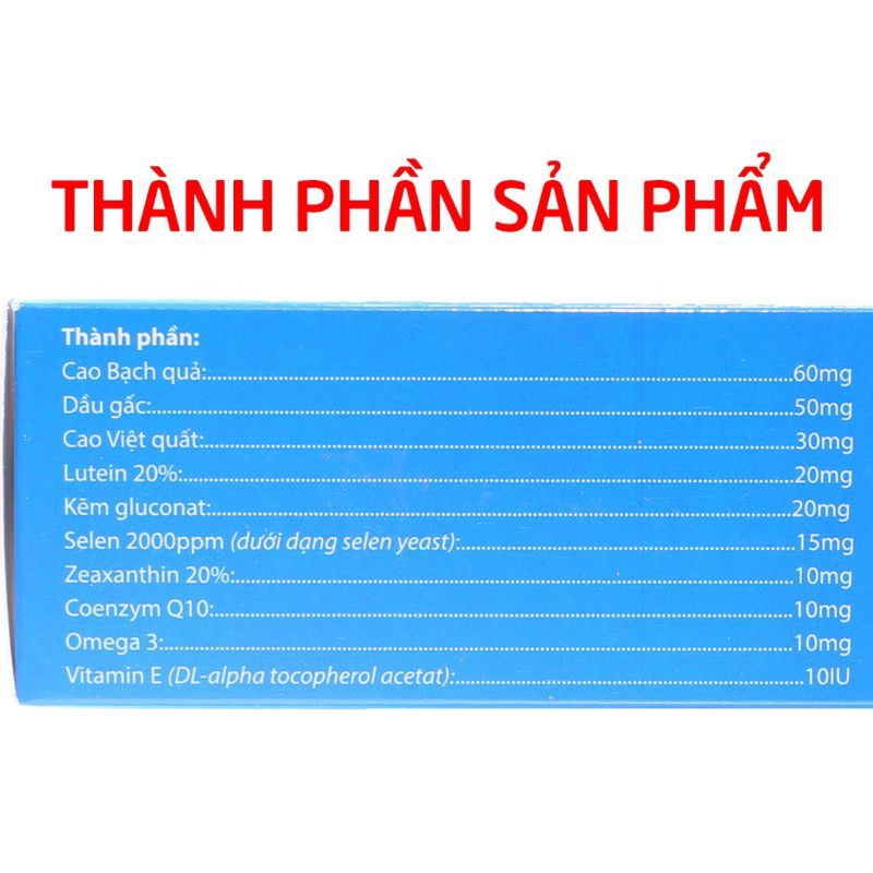 Viên uống sáng mắt Lutein New Omega 3 giảm khô mắt, mờ mắt, mỏi mắt - Hộp 30 viên