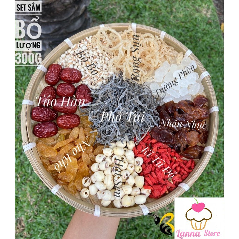 [HOT] Chè sâm bổ lượng 9 vị gói 400gram - set nguyên liệu nấu 12 -14 ly chè