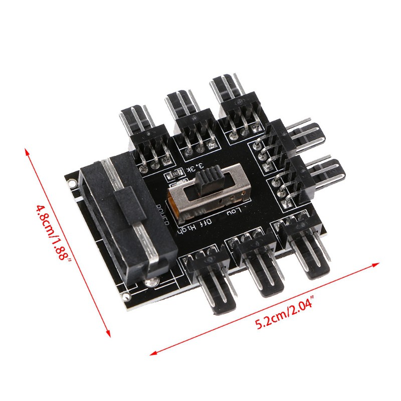 Bộ Chia Cổng Quạt Tản Nhiệt Psy Pc Ide Molex 1 Sang 8 3-pin 12v