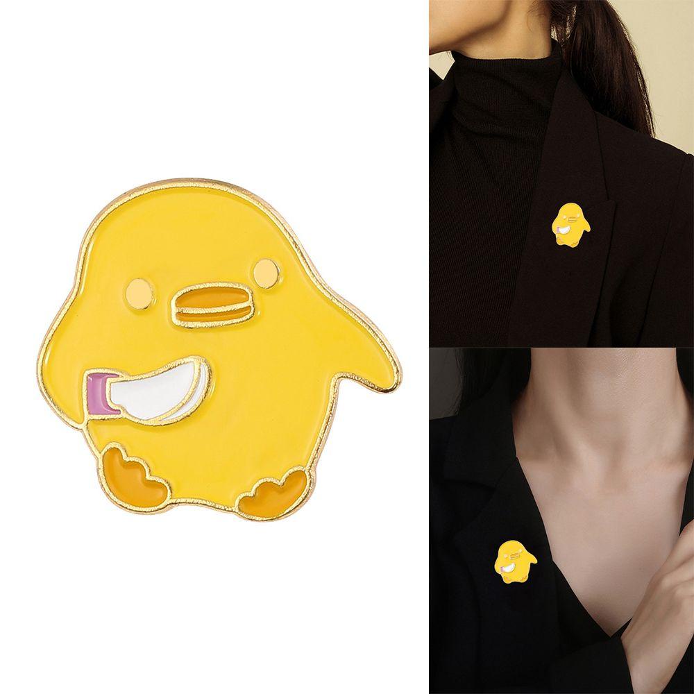 Ghim Cài Ba Lô Hình Chú Vịt Vàng Hoạt Hình Tráng Men Dễ Thương