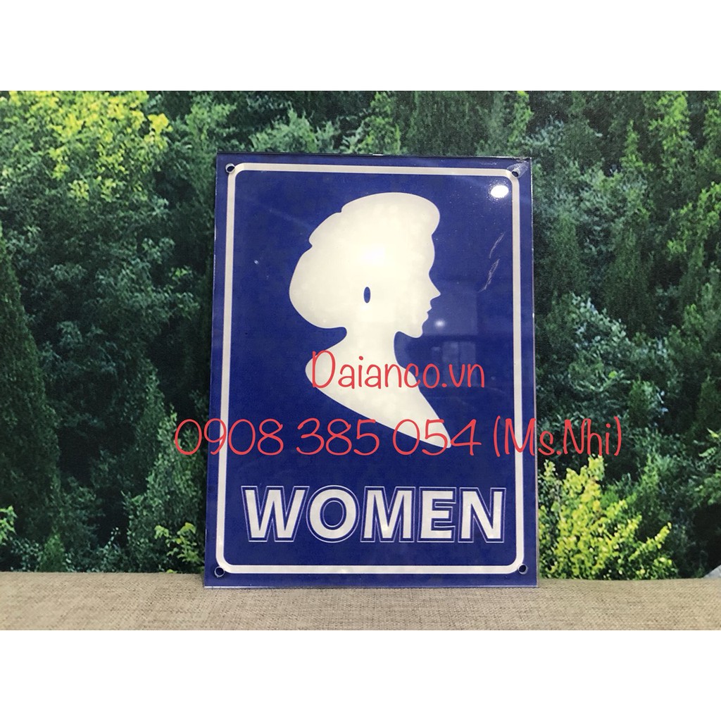 Combo 2 Bảng WC nhà vệ sinh nam nữ riêng biệt- Chất liệu Mica (15x20cm)- Hình thật, hàng sẵn