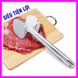 [LOẠI SỊN] Búa Dần Thịt Đập Đá Màu Bạc 330g kích thước 24*6.3*7.2 cm