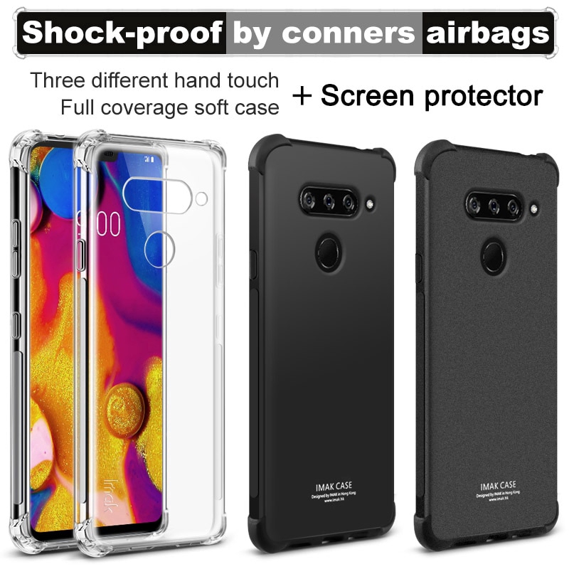 LG V40 ThinQ Case with Screen Protector IMAK Soft TPU silicone phone shell Back