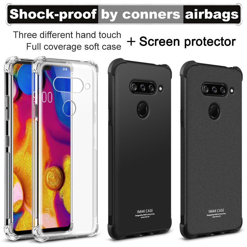 Lg v40 thinq case with screen protector imak soft tpu silicone phone shell back