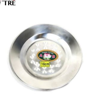 Combo 2 đĩa inox đẹp 18cm