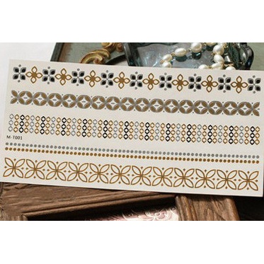 Miếng Dán Hình Xăm Kim Loại Bạc Phong Cách Âu Mỹ Cho Điện Thoại