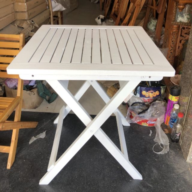 Bàn cafe sơn PU trắng