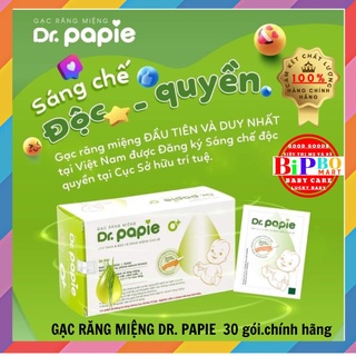 Gạc răng miệng Dr. Papie O+ Làm sạch và bảo vệ rặng miệng cho bé  30 gói