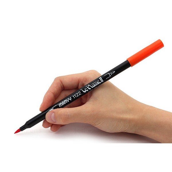 Bút lông đầu cọ viết calligraphy Marvy Le Plume II Double-Sided Watercolor Marker - Màu vàng sáng (Citrus Yellow - 69)