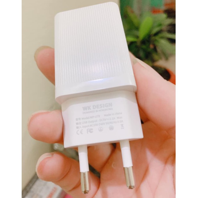 Củ sạc nhanh ⚡CHÍNH HÃNG⚡ củ sạc iphone, androi WK WP-U79 chính hãng trang bị chip thông minh bảo vệ quá tải